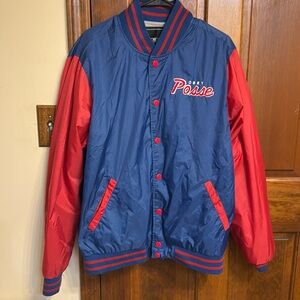 Obey Navy and Red Posse Windbreaker Jacket